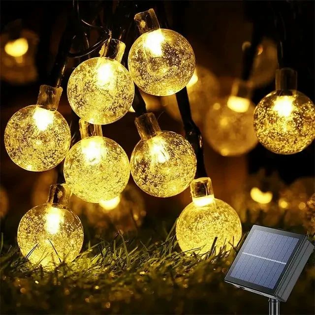 Decorative Solar Light, LED, Outdoor Led Crystal Ball String Light